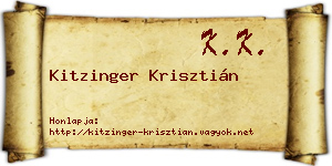 Kitzinger Krisztián névjegykártya