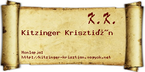 Kitzinger Krisztián névjegykártya
